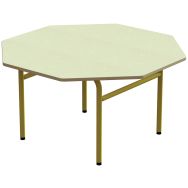 Table Elodie II 4 pieds octogonale Ø120cm T3 piètement jaune