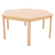 Table Ergo hexagonale T4 - T5 - T6 piètement bois hêtre