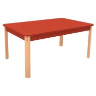 Table Ergo rectangulaire T4 - T5 - T6 piètement bois hêtre
