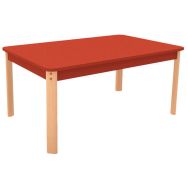 Table Ergo rectangulaire T5 - rouge/hêtre