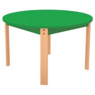 Table Ergo ronde T4 - T5 - T6 piètement bois hêtre
