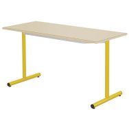Table Espace 140 x 60 cm fixe T6 stratifié chants alaisés - coquille oeuf/jaune