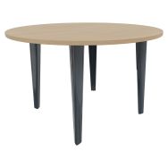 Table Evidence Ø 120cm 4 pieds chêne clair pied anthracite