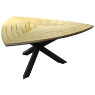 Table FERRONE Ø170 cm plateau teck/alu graphite
