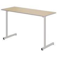 Table Gange 130 x 50 cm fixe T6 stratifié chants polyuréthane - hêtre/gris