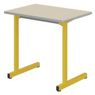 Table Gange 70 x 50 cm fixe T6 méla chants polypropylène - coquille oeuf/jaune