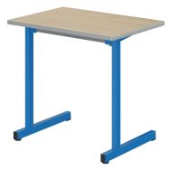 Table Gange 70 x 50 cm fixe T6 mélaminé chants polypropylène - hêtre/bleu