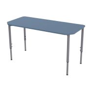 Table Géométra rectangulaire 130x60 cm mélaminé T3 à 7 Bleu
