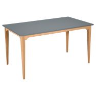 Table Grand Large 140 x 80 cm stratifié ABS - gris/naturel