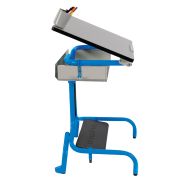 Table Hergon Dys roulettes plateau inclinable taille collège bleu 5015