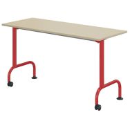 Table Lem mobile 130x50 cm fixe méla. coq oeuf ch. polypro - Mobidecor