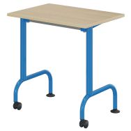 Table Lem mobile 70x50 cm fixe mélaminé hêtre chants polypropylène