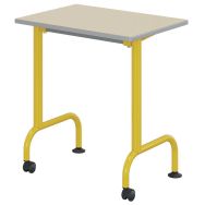 Table Lem mobile 70x50 cm fixe stratifié coq oeuf chants polyuréthane