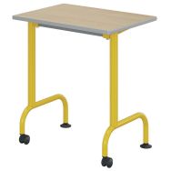 Table Lem mobile 70x50 cm fixe stratifié hêtre chants polyuréthane