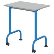 Table Lem mobile 70x50cm fixe méla. gris chants polypro. - Mobidecor