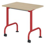 Table Lem mobile 70x50cm fixe strat. hêtre chants alaisés - Mobidecor