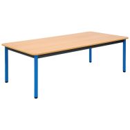 Table Lise 4 pieds tube - 160 x 80 cm - T2 - Bleu RAL 5015