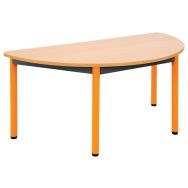 Table Lise 4 pieds tube - 1/2 lune Ø 120 cm - T2 - Orange