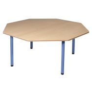 Table Lise 4 pieds tube - octogonale Ø 120 cm - T6 - Bleu RAL 5015