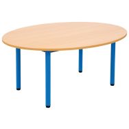 Table Lise 4 pieds tube - ovale 120 x 90 cm - T1 - Bleu RAL 5015