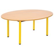 Table Lise 4 pieds tube - ovale 120 x 90 cm - T3 - Jaune RAL 1023