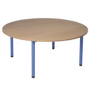 Table Lise 4 pieds tube - ronde Ø 120 cm - T2 - Bleu RAL 5015