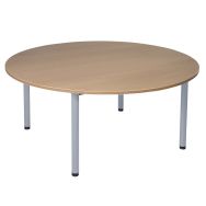 Table Lise 4 pieds tube - ronde Ø 120 cm - T6 - Gris alu RAL 9006