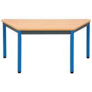 Table Lise 4 pieds tube - trapèze 120 x 60 x 60 cm - T2 - Bleu RAL 5015