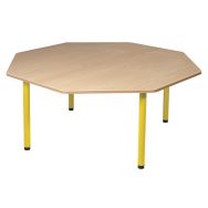 Table Lise 4 pieds tube octogonale Ø 120 cm T2 Jaune