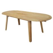 Table Lola 200/240 cm, châssis teck/plateau teck