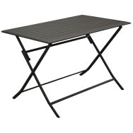 Table Lorita rectangle 110 x 70 cm châssis graphite/plateau graphite
