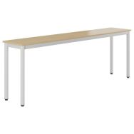 Table Lyra 220x40 cm T6 - 4 pieds mélaminé chants polypropylène hêtre/gris
