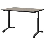 Table Malibu 120x80cm régl. T3 à T6 - DL st surm - chêne bardolino/noir - noir