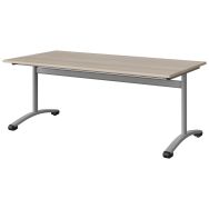 Table Malibu 160 x 80 cm T4 - dégagement latéral - stratifié ABS - acacia/gris