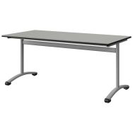 Table Malibu 160 x 80 cm T5 - DL - stra isoson surmoulé - gris 1400/noir - gris