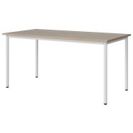 Table Malibu 160 x 80 cm T6 - 4P - stratifié ABS - chêne bardolino/blanc