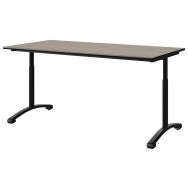 Table Malibu 160x80cm rég. T3 à T6 DL st antib surm chêne bardolino/noir - noir