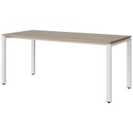 Table Malibu 180x80 cm T6 - 4P soudés - stratifié alaisé - chêne bardolino/blanc
