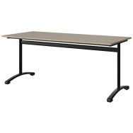 Table Malibu 180x80cm T6 - dégagement latéral - stra ABS - chêne bardolino/noir