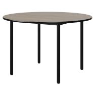 Table Malibu Ø 120 cm T6 - 4P - stratifié surmoulé - chêne bardolino/noir - noir
