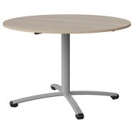 Table Malibu Ø 120 cm T6 - piètement central - stratifié ABS - acacia/gris