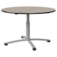 Table Malibu Ø 120 cm réglable T3 à T6 - PC - stra surm - acacia/noir - gris