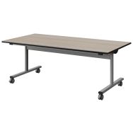 Table Malibu rabattable 160 x 80 cm T3 - DL - stra surmoulé acacia/noir - gris