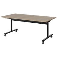 Table Malibu rabattable 160 x 80 cm T4 - DL - stra ABS - chêne bardolino/noir