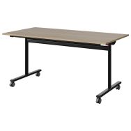 Table Malibu rabattable 160 x 80 cm T6 - DL - stra ABS - chêne bardolino/noir