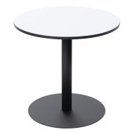 Table Mezzo ronde Ø 80 cm plateau stratifié blanc piètement noir