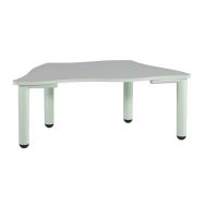 Table NIDO hauteur 52 cm plateau trapèze 120 x 60 cm vert