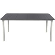 Table NOA 160 x 90 cm polypropylène - gris foncé/blanc