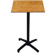 Table OTTAWA 70 x 70 cm HPL - piètement Aveline 4 alu noir - Proloisirs