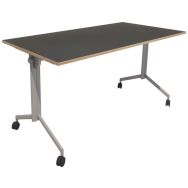 Table Opti+ Tilt pliable pied gris plateau noir graphite hauteur 72-Vanerum